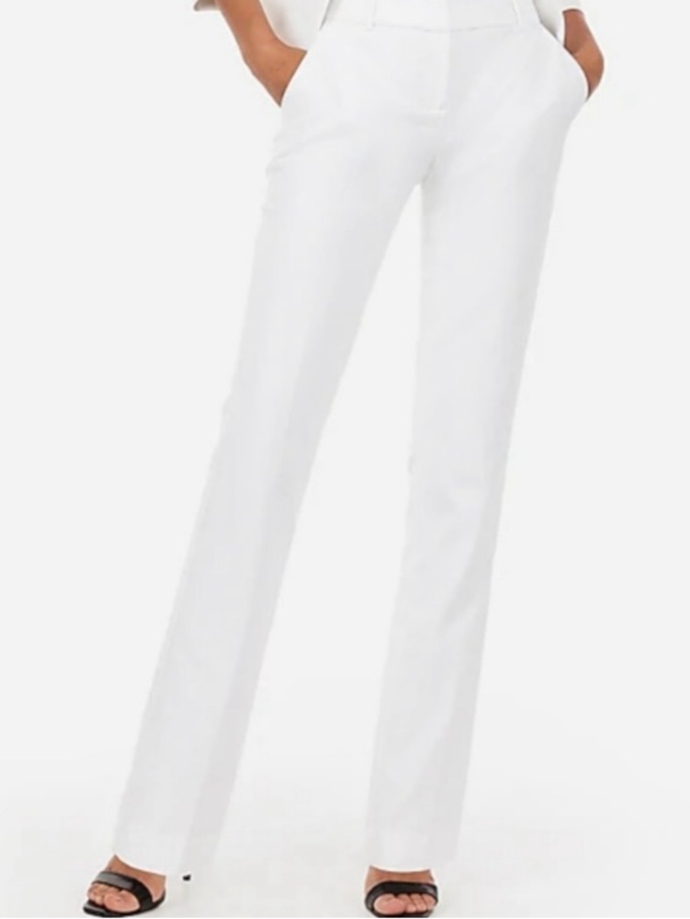 Express Columnist Barely Boot Mid Rise Stretch White 8R NWT!